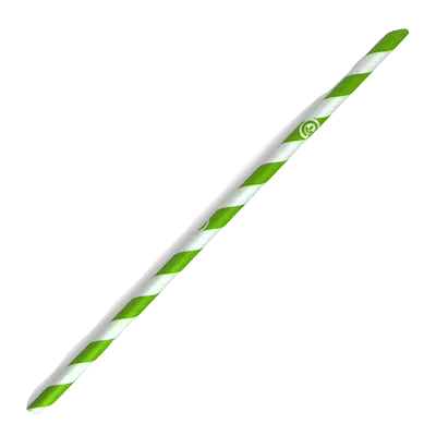 Green striped paper straws