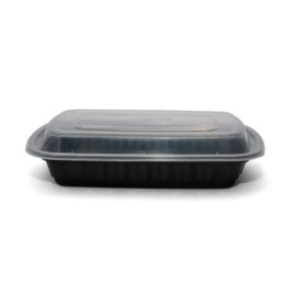 Microwave Container Rectangle PP(650ml/22oz) Black base X 300