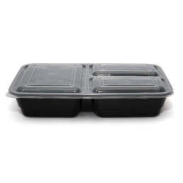 3 Compartment PP Rectangle Meal Tray/Lid X 300